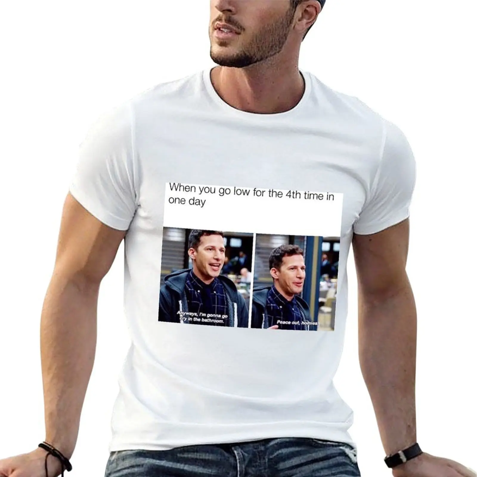 Crying In The Bathroom Diabetes Memes T-Shirt blanks anime clothes T-shirt men