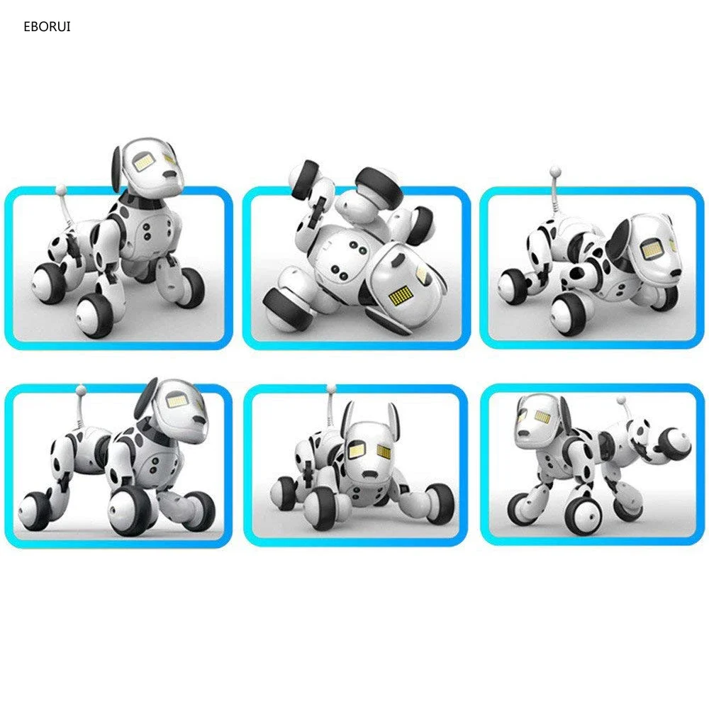 EBORUI 9007A Updated 2.4G Wireless RC Dog Remote Control Smart Dog Electronic Pet Educational Intelligent RC Robot Dog Toy Gift