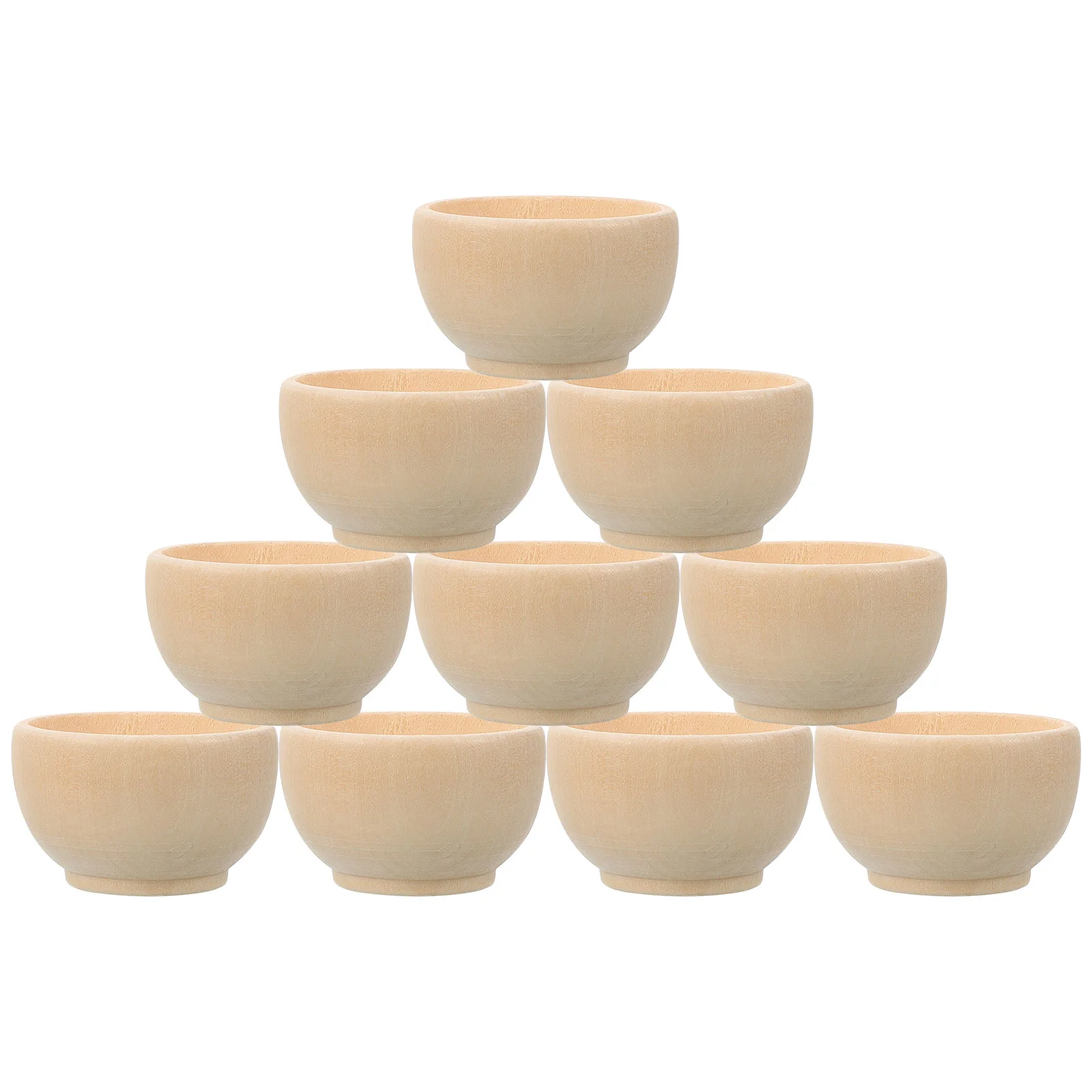 10 Pcs Mini DIY Cutlery Simulated Kitchen Toys Craft Bowls Unfinished Wood Playthings Small Wooden Material Child