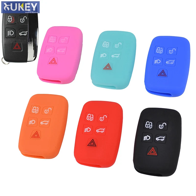 Fit For Land Rover Discovery 4 Freelander 3 Range Rover Sport Evoque Vogue Shell 5 Button Silicone Remote Key Fob Case Cover