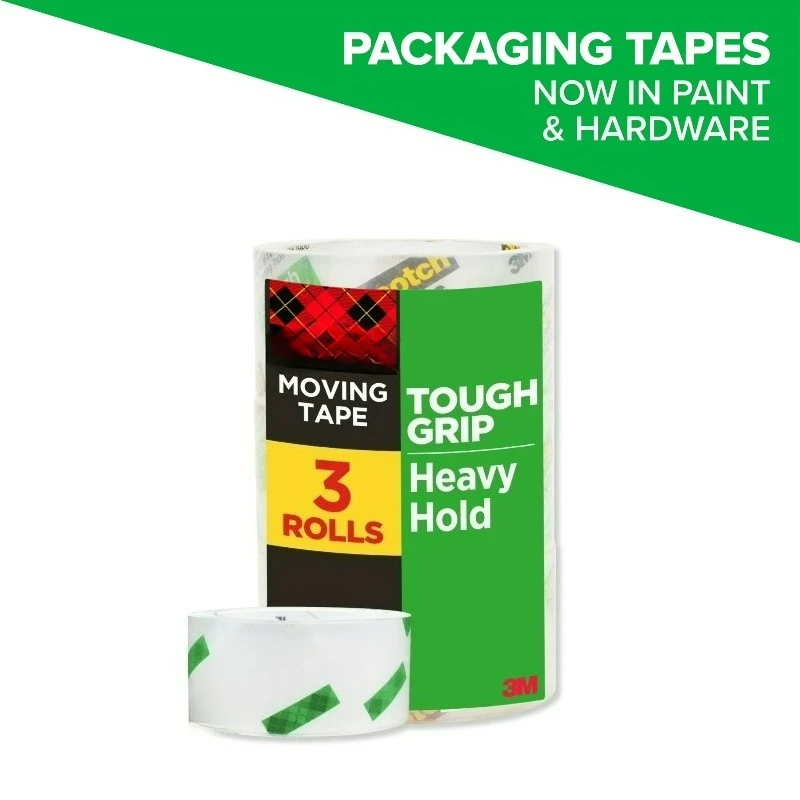 

Прочная упаковочная лента Tough Grip, прозрачная, 1,88 дюйма x 65,6 ярдов, 3 рулона