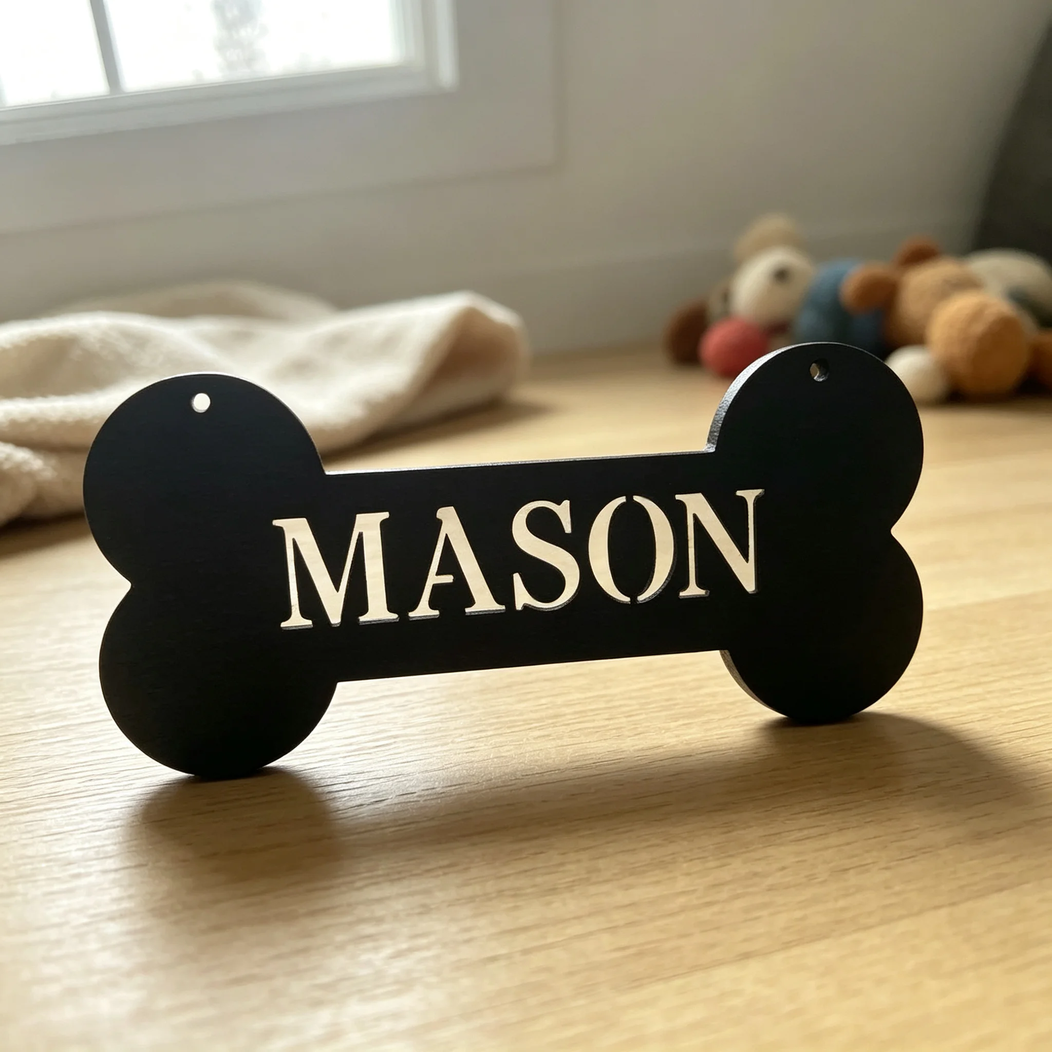 Custom Bone‑Shaped Wooden Dog Pet Name Plaque, Dog House Door Wall Hanging Decor, Custom Puppy Name Tag, Pet Lover Gift
