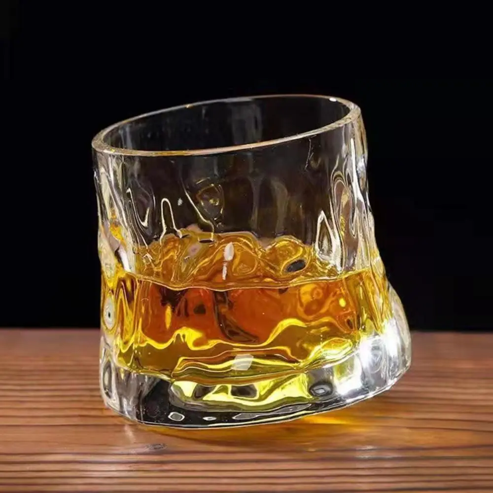 Whiskey Glasses Rotating Whisky Glass with Base 360 Rotate Degrees Crystal Rum Glass for Cocktail Party Drinking Glass view 5