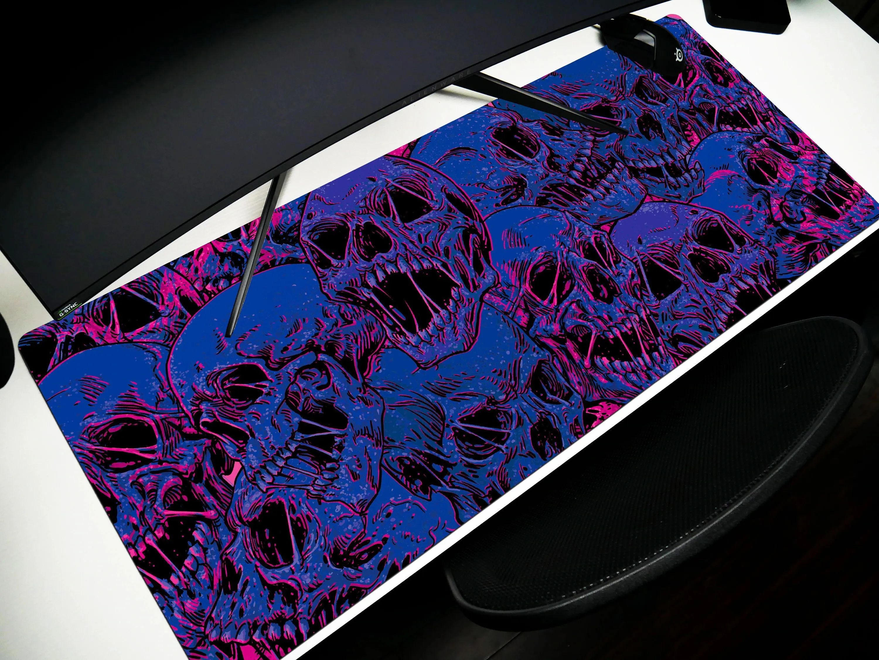 Fierce Skulls Desk Mat Mousepad Mouse Office Mouse Pad Desk Mats Desk Decor Laptop Accessories Non Slip Gaming Playmat Carpet