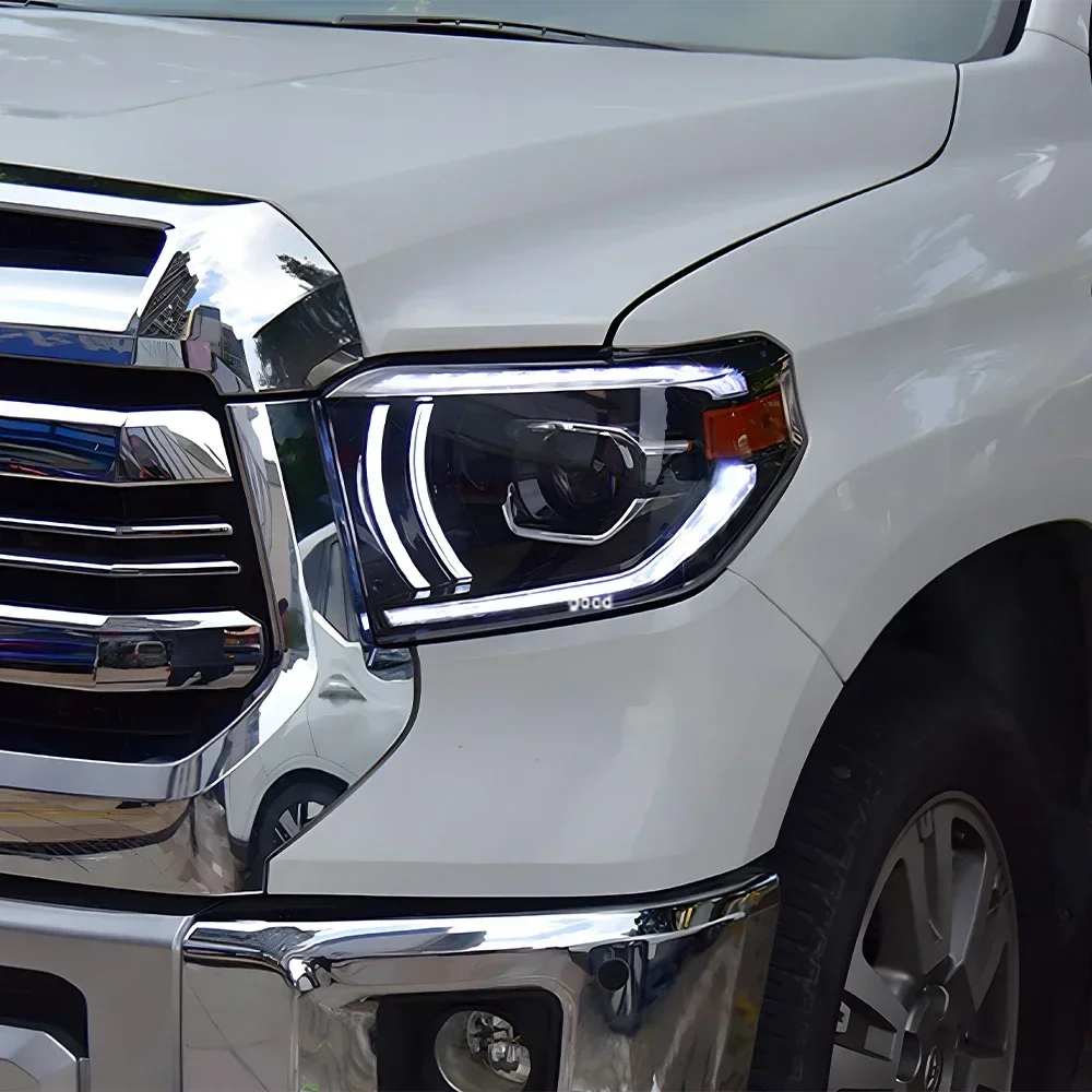 لتويوتا تندرا 2014-2020 LED مجموعة مصابيح السيارة الأمامية ترقية عدسة العارض التوصيل والتشغيل اكسسوارات المصابيح الأمامية للسيارات