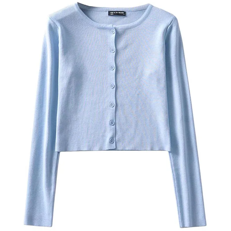 Cardigan aperto lavorato a maglia ort sexy Maglione lungo da donna Sve Top corto a vita alta con bottone singolo di piccole dimensioni BM Sle Top