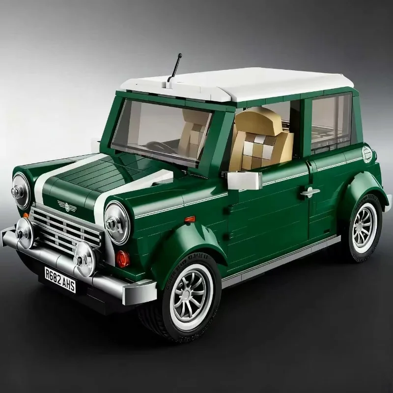 Mini blocs de construction de voiture verte classique, modèle de briques, véhicule Automobile, jouet pour enfants, cadeau d'anniversaire et de noël, jouet éducatif pour enfants