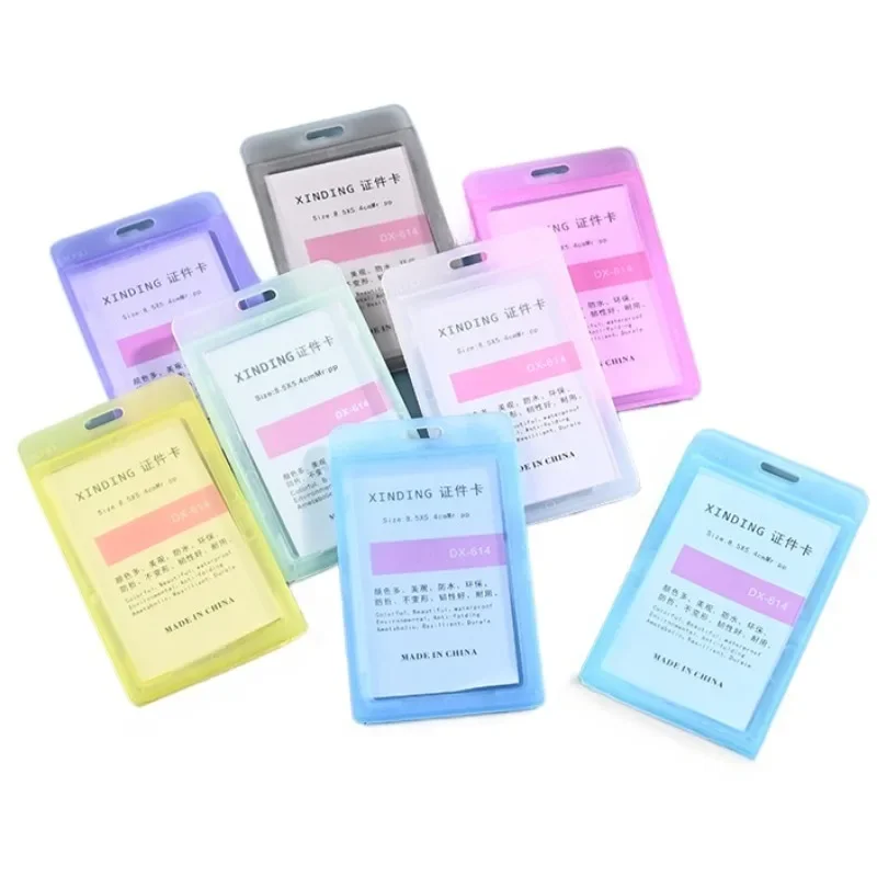 Plastic Staff Exhibition Name ID Tag Card Badge Holder Pass Work Card Cover Sleeve Badge Protector Case Working Permit Case