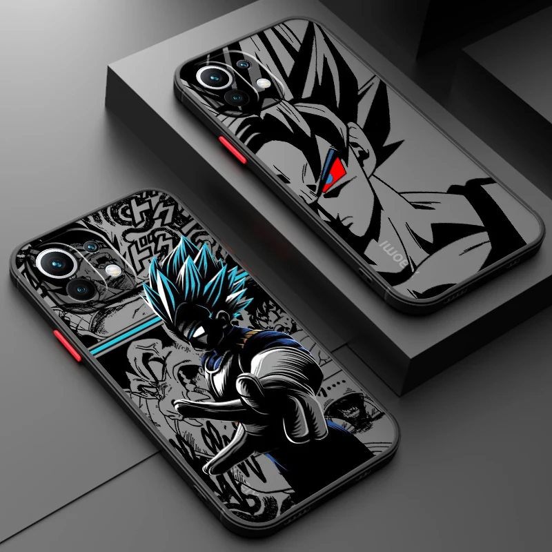 Luxury D-Dragon Ball Goku Frosted Translucent For Xiaomi Mi 13 12 12T 11T 11 11i 10T 10 9T Pro Lite Ultra 5G Funda Phone Case