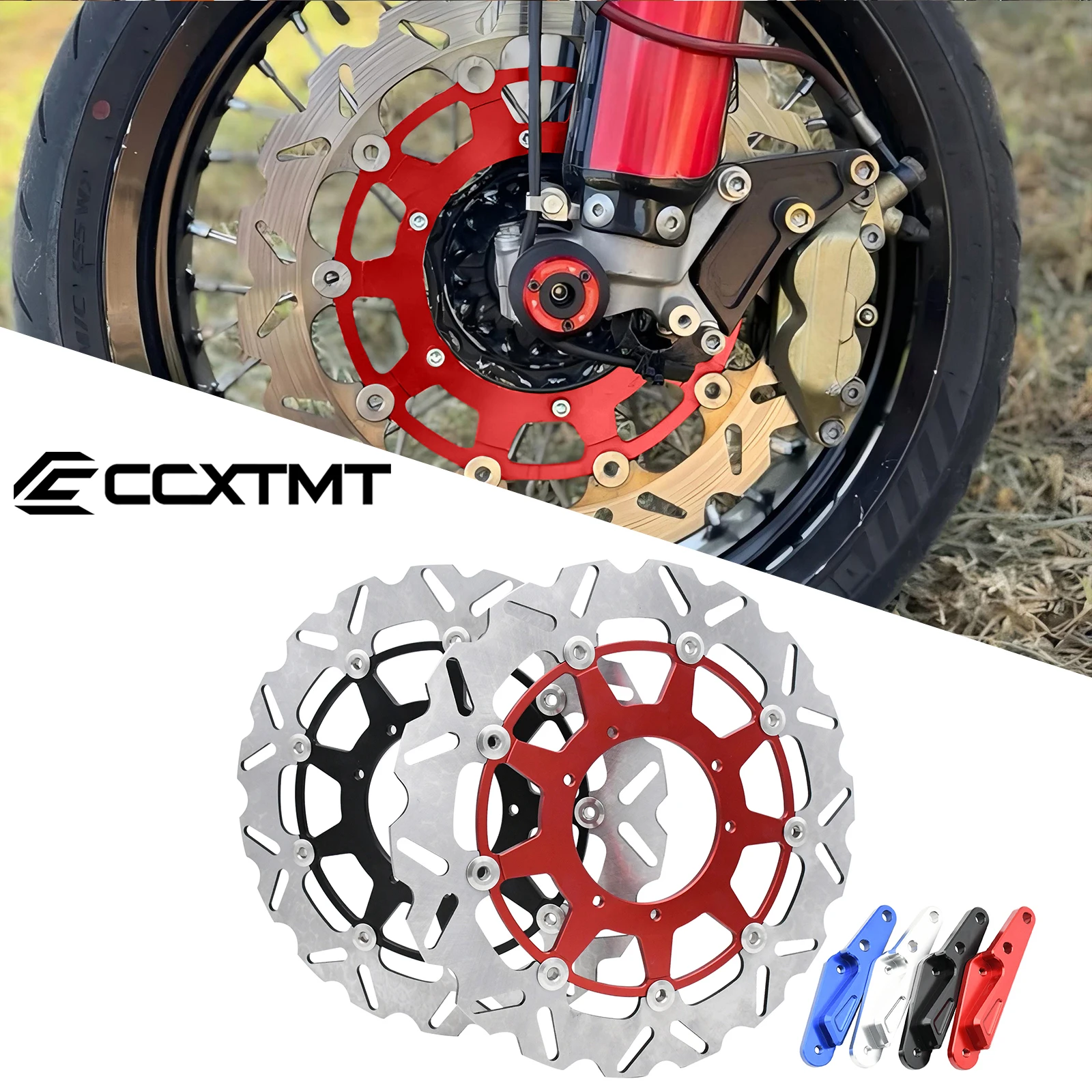 320mm Front Floating Brake Disc Brake Caliper Adaptor Bracket For Honda CR 125 250 CRF 250R 450R 250X 450X 2002-2021 2022