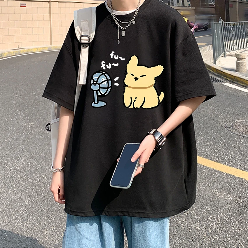 

Summer New in Funny Cat harajuku Graphic short sleeve T-shirts Men Women Cute Kawaii Fashion Y2k Tops Unisex 100% Cotton T shirt