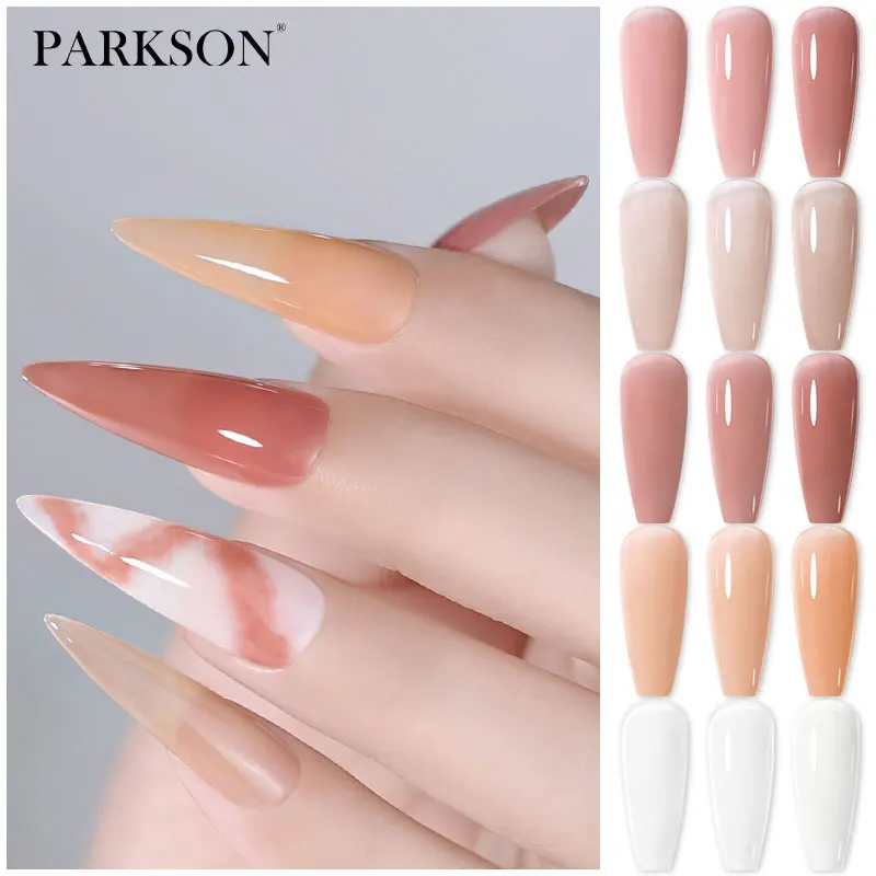 Parkson Jelly Series เจลโปร่งแสง Lacquer LED สี UV กึ่งถาวร 12ML เคลือบ Top Base Coat เล็บ Art