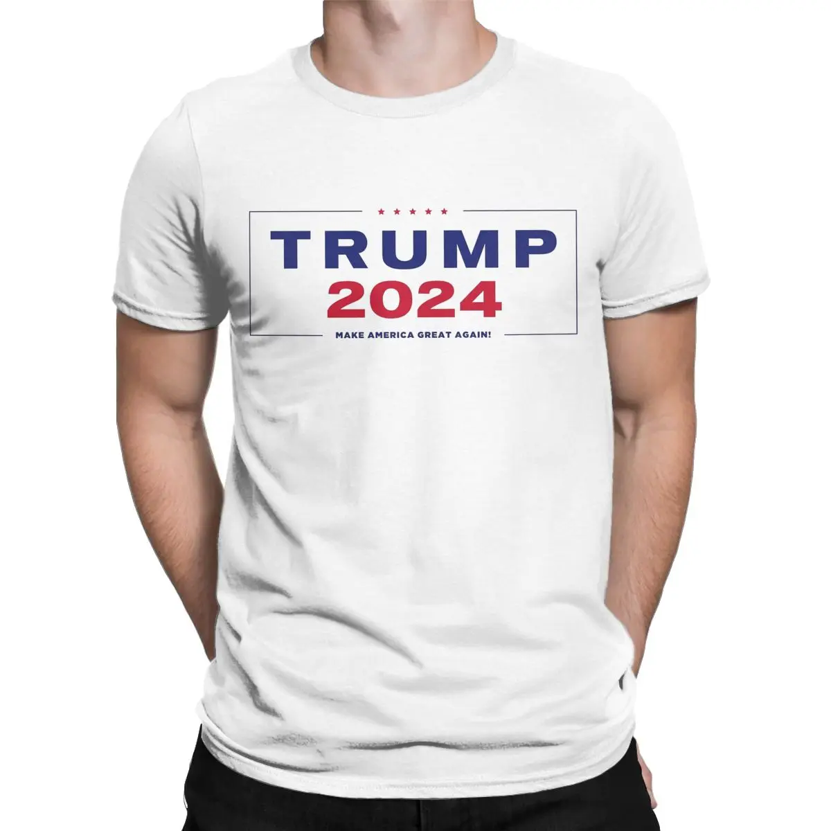 Trump 2024 T Shirts for Men 100% Cotton Vintage T-Shirts Round Neck Fight! Fight! Trump 2024 Assassination Attemp Tee Shirt Sho