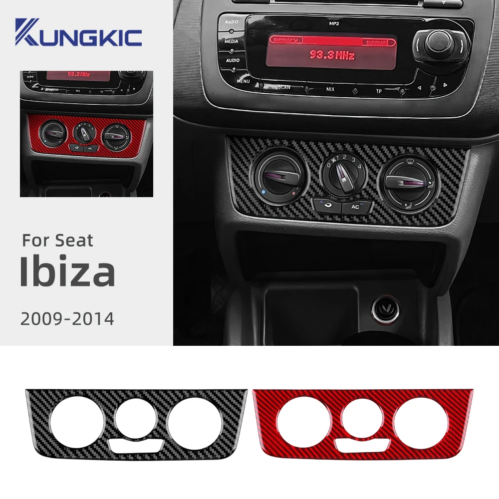 

Real Soft Carbon Fiber Sticker LHD RHD Car Central Control AC Frame Panel Trim For Seat Ibiza 2009 2010 2011 2012 2013 2014
