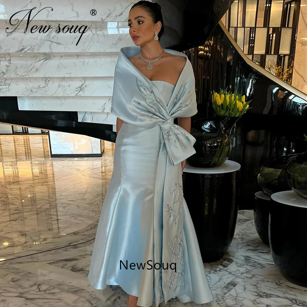 Luxe Dubai Celebrity Dress Custom Mermaid Arabisch Avondjurken Met Cape Shawl Kralen Elegante Vrouwen Bruiloft Gast Partij Jassen