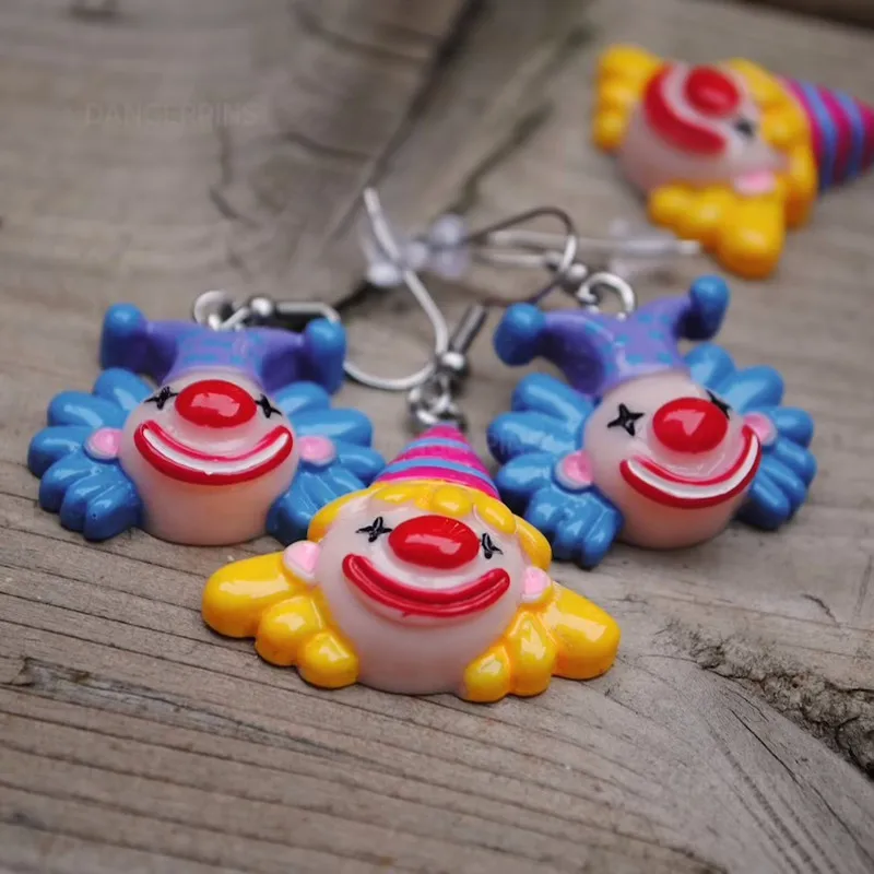 New Cute Horrible Clown Eccentric Earrings Creative Resin Earrings Novel Women\'s Gifts Personalized Jewelry for Women