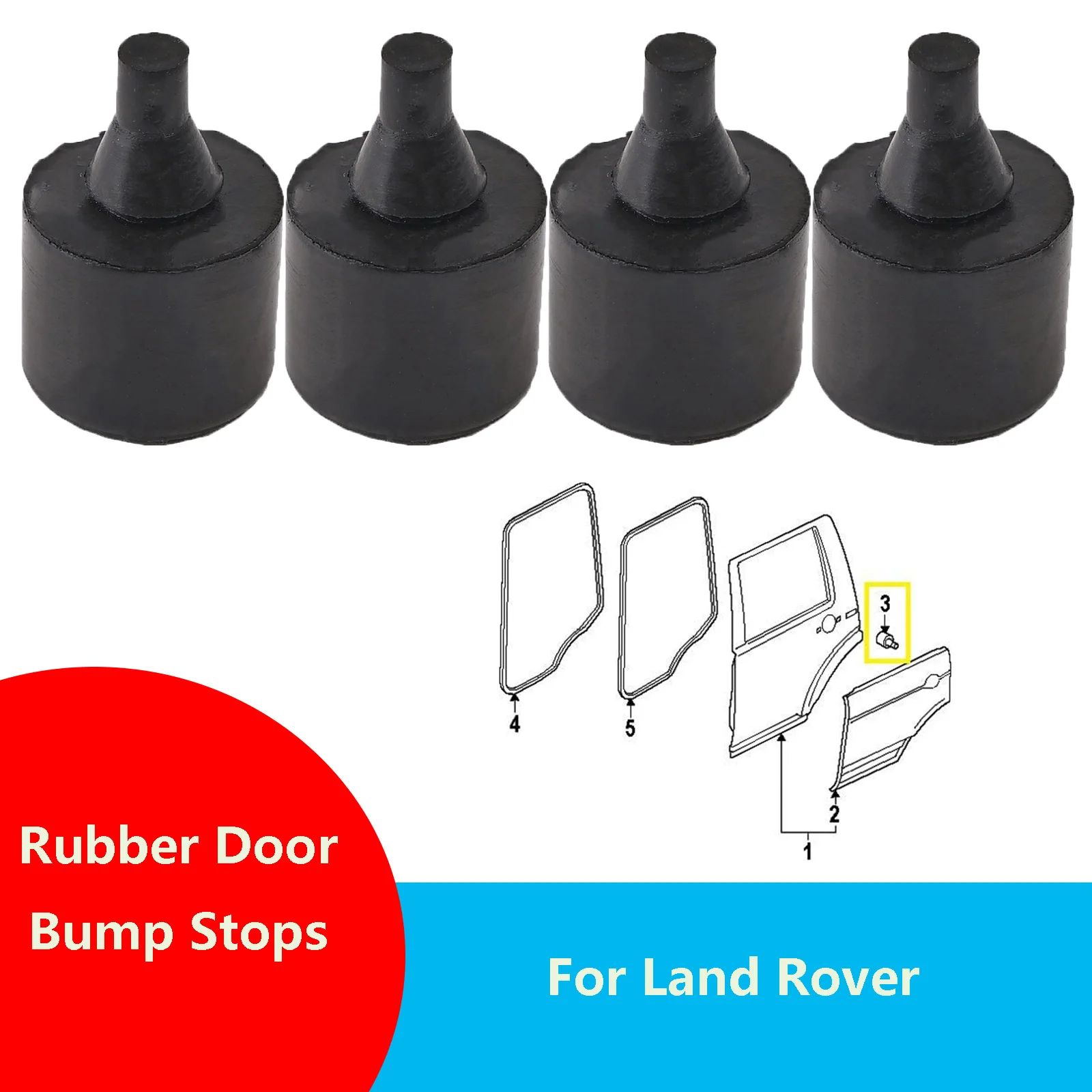 4PC For Land Rover Freelander 2 LR2 LR3 LR4 Discovery 3 4 Range Rover Sport L320 Door Shut Rubber Bump Stop buffers CFM500010