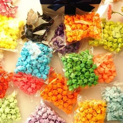 100 pcs Handmade Product Origami Stars Lucky Colorful Wishing Star Decoration Folding Paper Stars Arts Crafting Valentine Gift