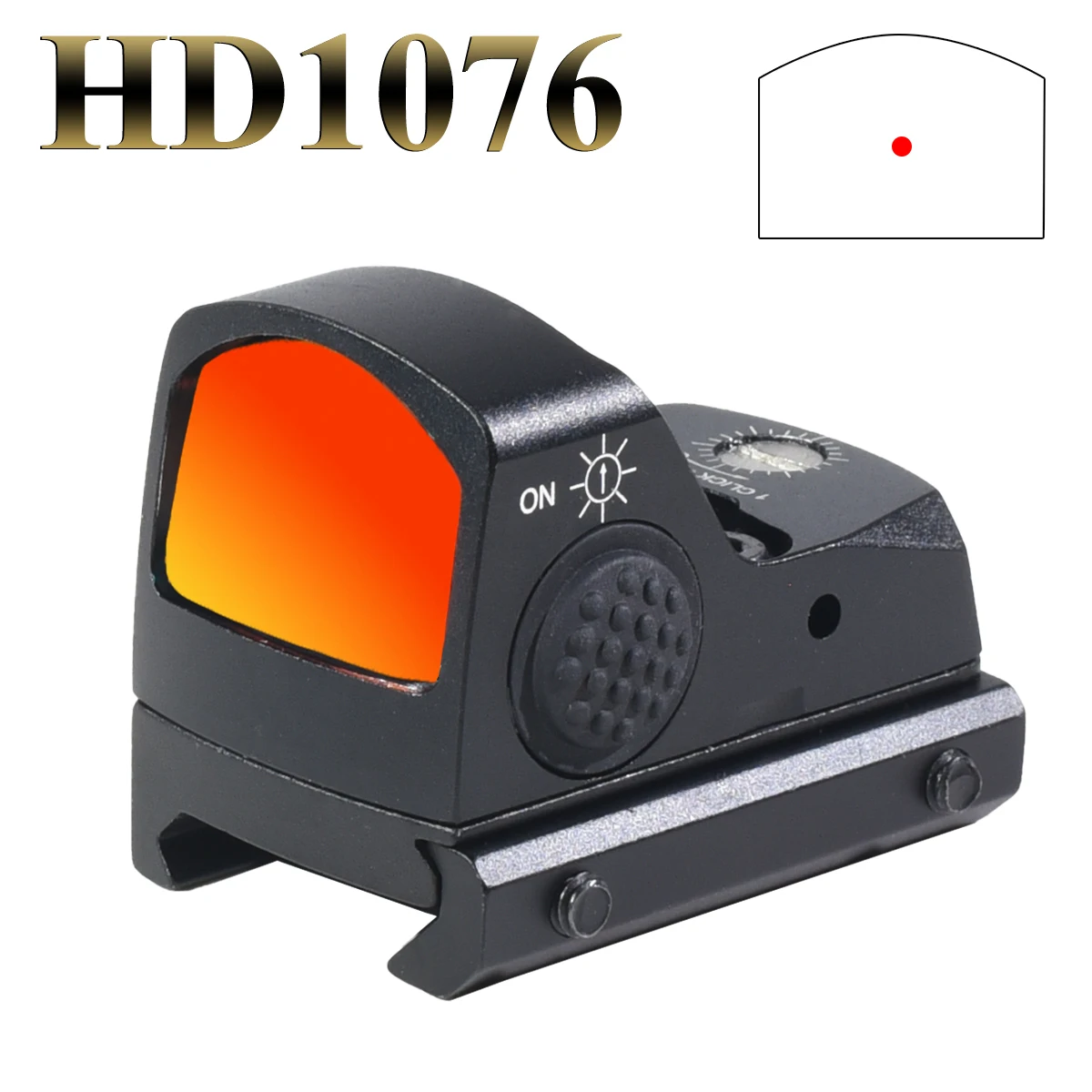 

HD1076/HD1069 Tactical Mini Reflex RM Red Dot Sight Hunting Optical Compact Collimator with Sight Base for 20mm Rail