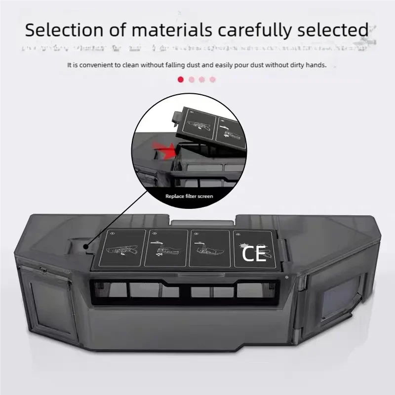 For Dreame X40 Pro, X40 Ultra, X40 S30 Pro Ultra Robot Vacuum Cleaners - Original Dust Bin Equipped with Filter