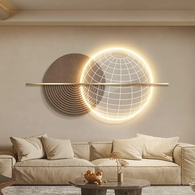 Modern Minimalist Living Room Decor Painting - Sophisticated Sandstone Bedroom Wall Lamp Art for Sofa Accent Wall