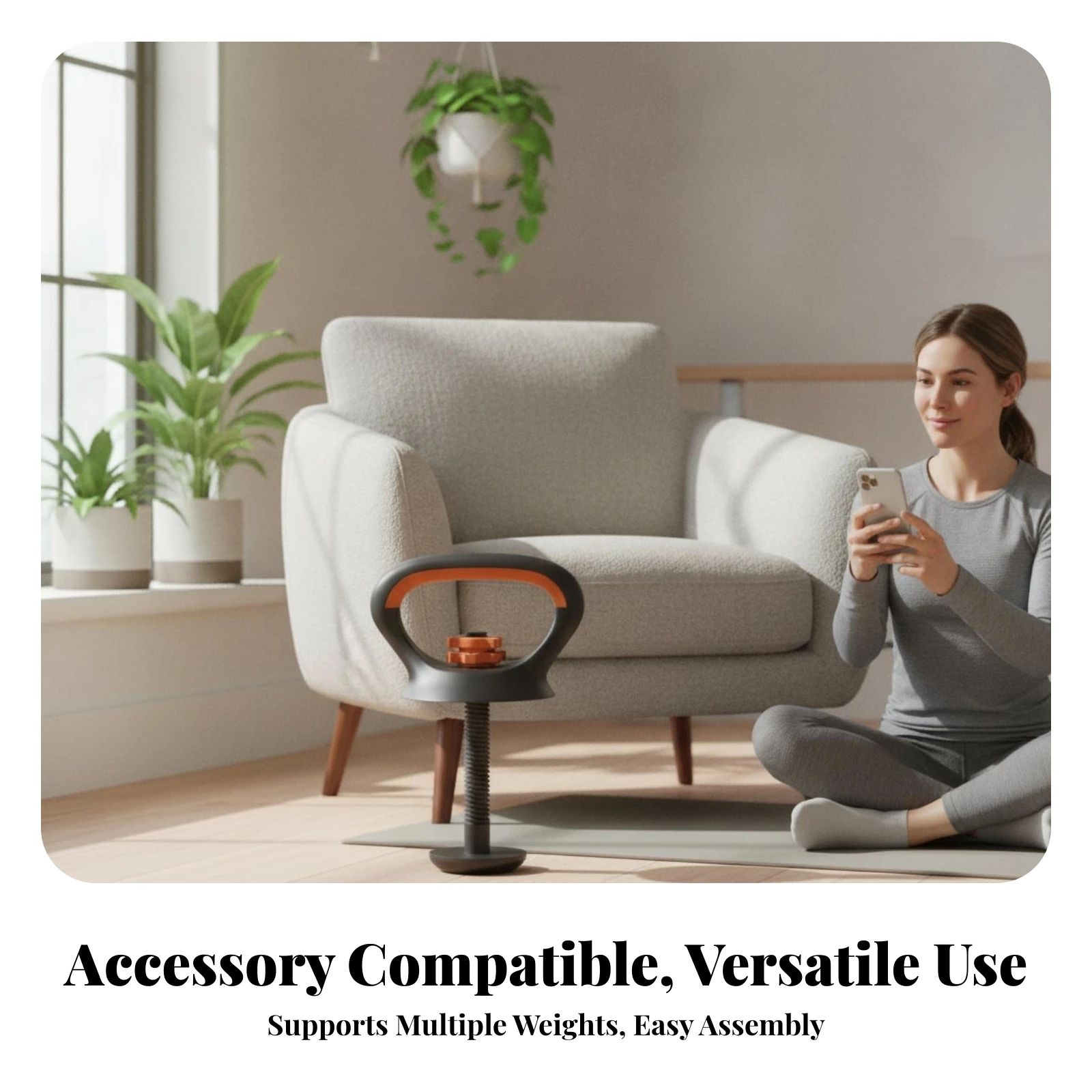 Picture 7: Adjustable Kettlebell Handle Portable Coated Easy to Install Threaded Kettlebell Base Exercise Equipment