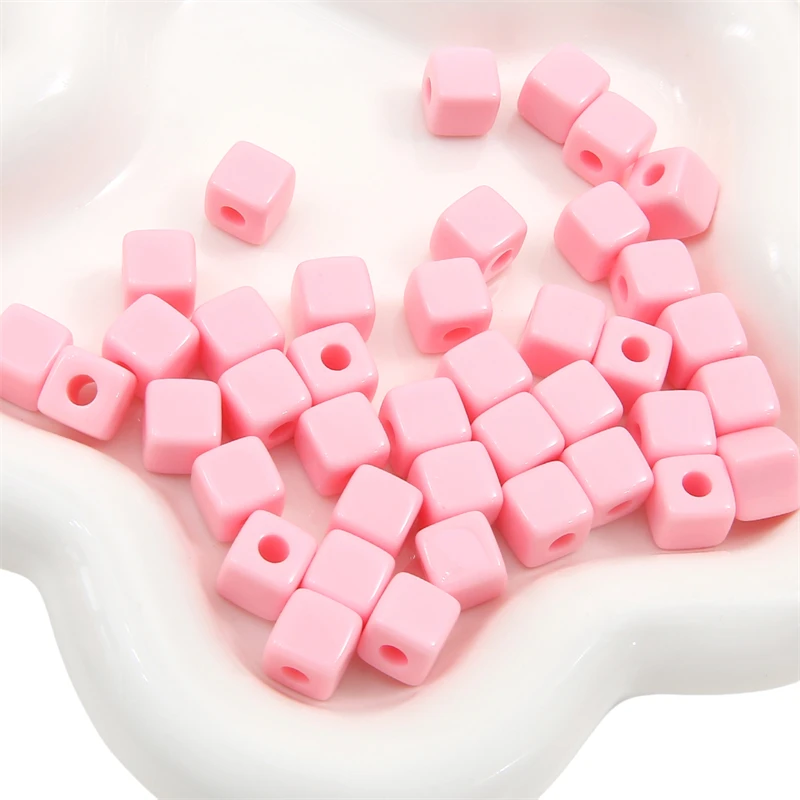 25pcs 10mm Handmade Acrylic Cubic Square Beads for Necklace Bracelet Earring DIY Jewelry Making Loose Beads Accessories
