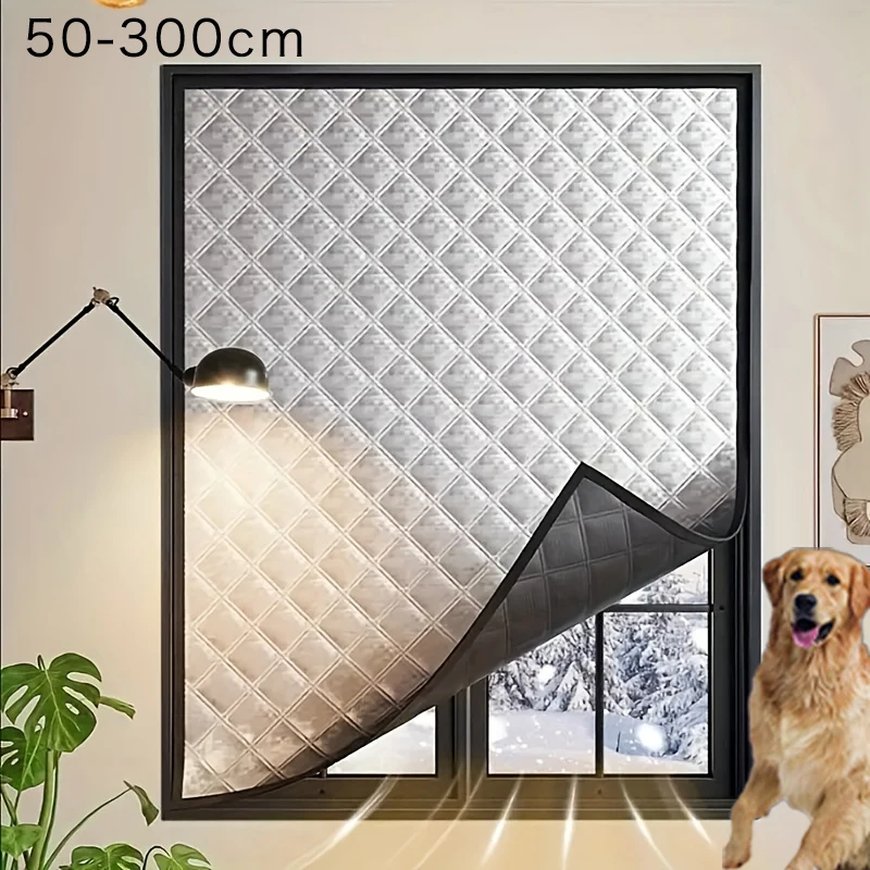 Windproof Blackout Curtains Winter Bedroom Insulation Film Cold Proof Sealed Window Screen Wind Sun Blocking Shading Warm