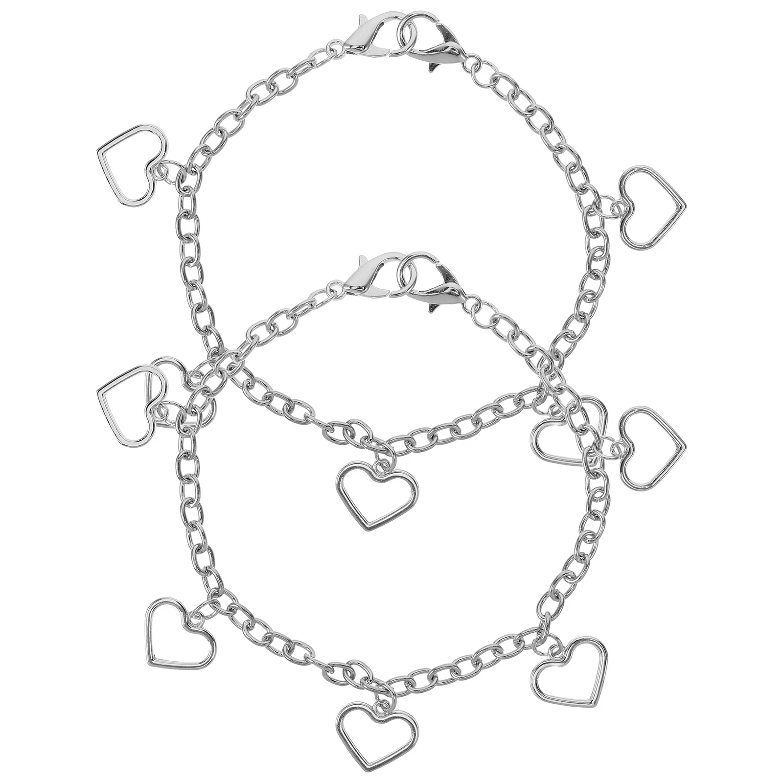 

2Pcs Hollow Heart Shoe Chain Zinc Alloy Durable Boot Sneaker Charm Decorative Side Clip Accessories Decorative Shoe Clips