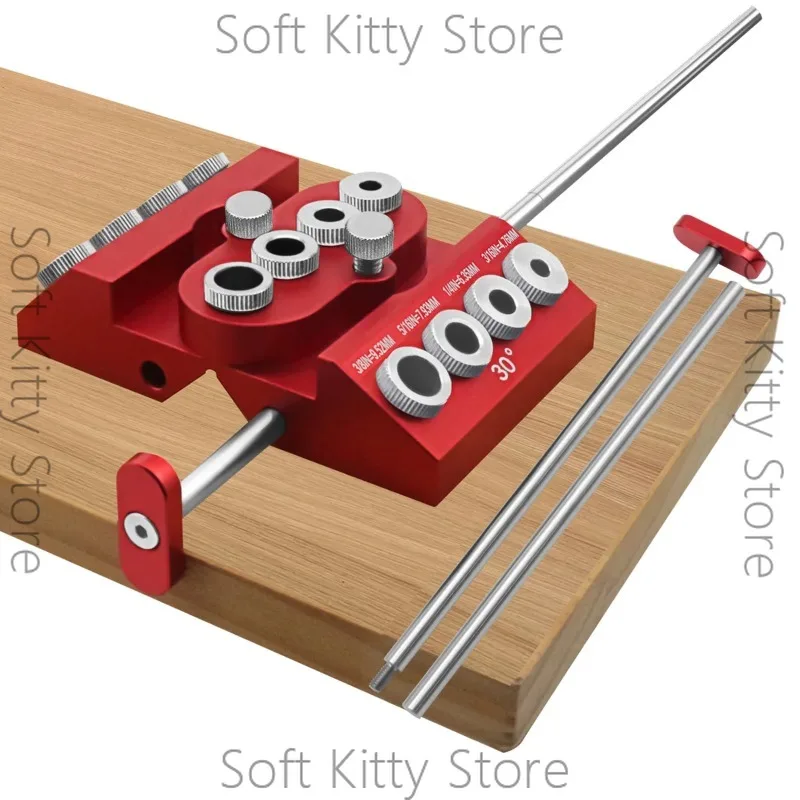 V-Drill Guide 30 45 90 Angled Drill Guide Jig with 4 Sizes Drill Holes for Flat Surface, Round Part, Corner Angled Straight Hole