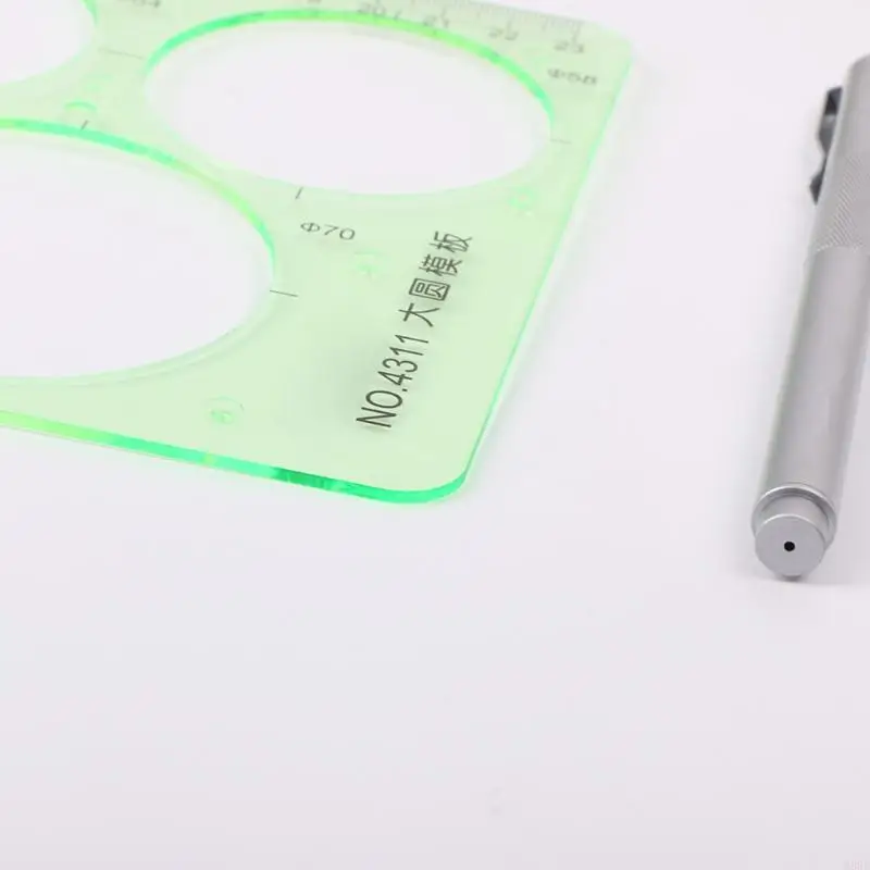 W89C 플라스틱 원의 기하학적 템플릿 통치자 스텐실 측정 도구 학생 핫