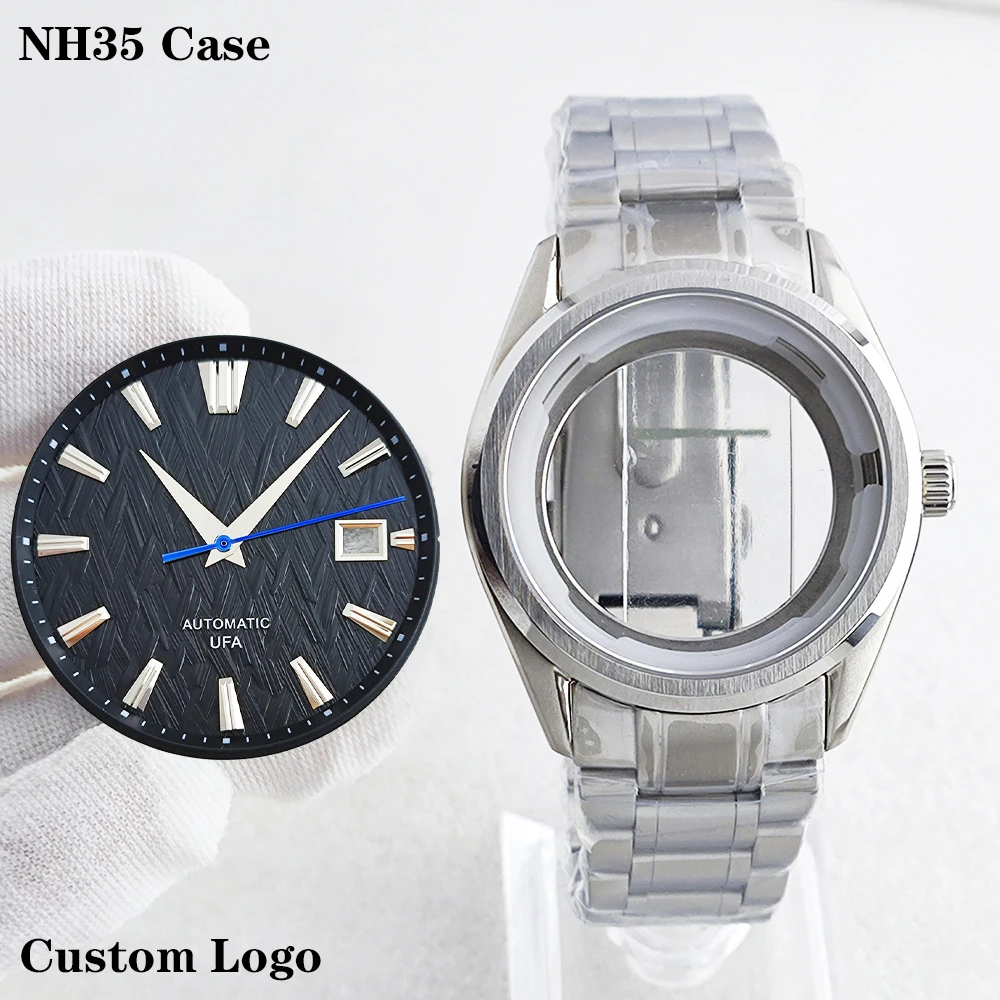 NH35 39.5mm Watch Case + 33.5mm Watch Dial Custom Logo for GS Case Kit Fit NH35 Movement Mechanical Watch Modification Accessori