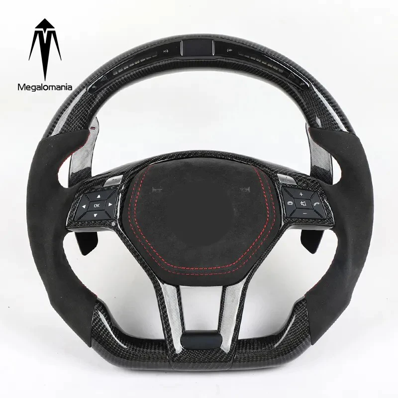 

For Benz C Class W204 C63 W212 W218 W207 W172 W205 W222 W221 W223 Slk Carbon Fiber LED alcantara Steering Wheel
