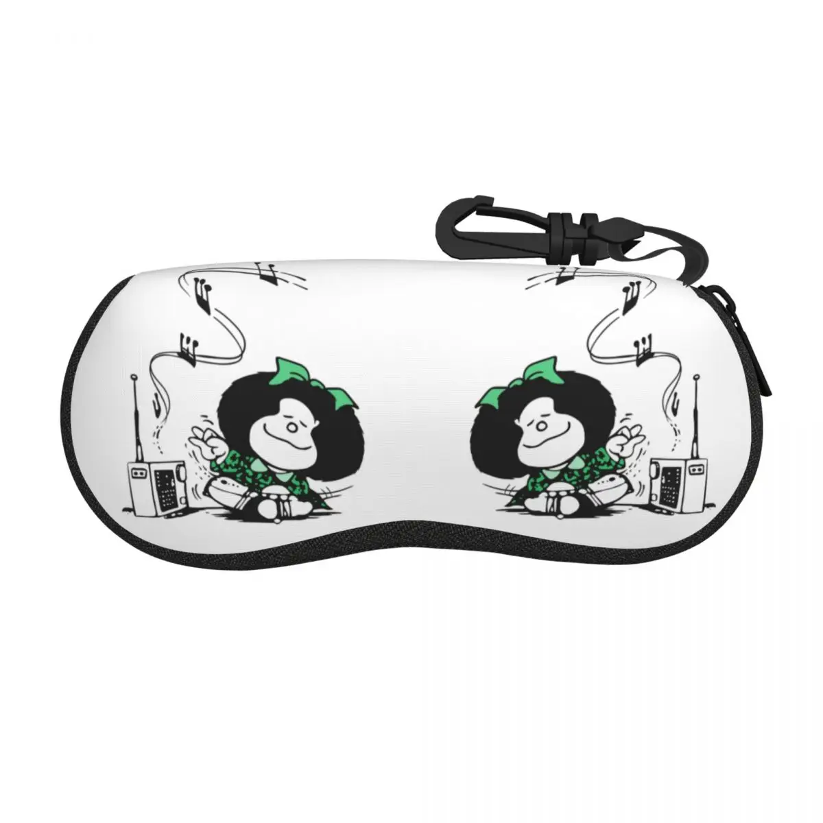 Mafalda Música Óculos De Sol Caixa De Proteção, Soft Case, Neoprene Zipper, Quino Shell, Óculos