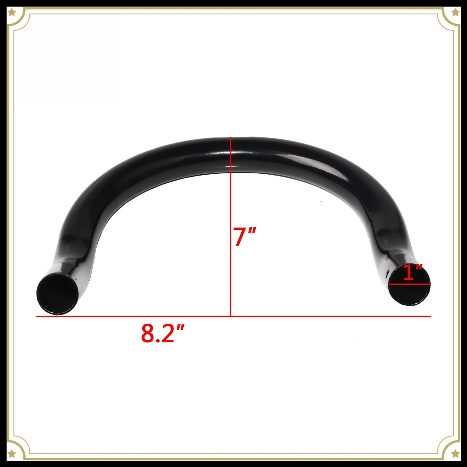 Black For Yamaha 210mm Flat Cafe Racer Rear Seat Loop Frame Hoop End 1