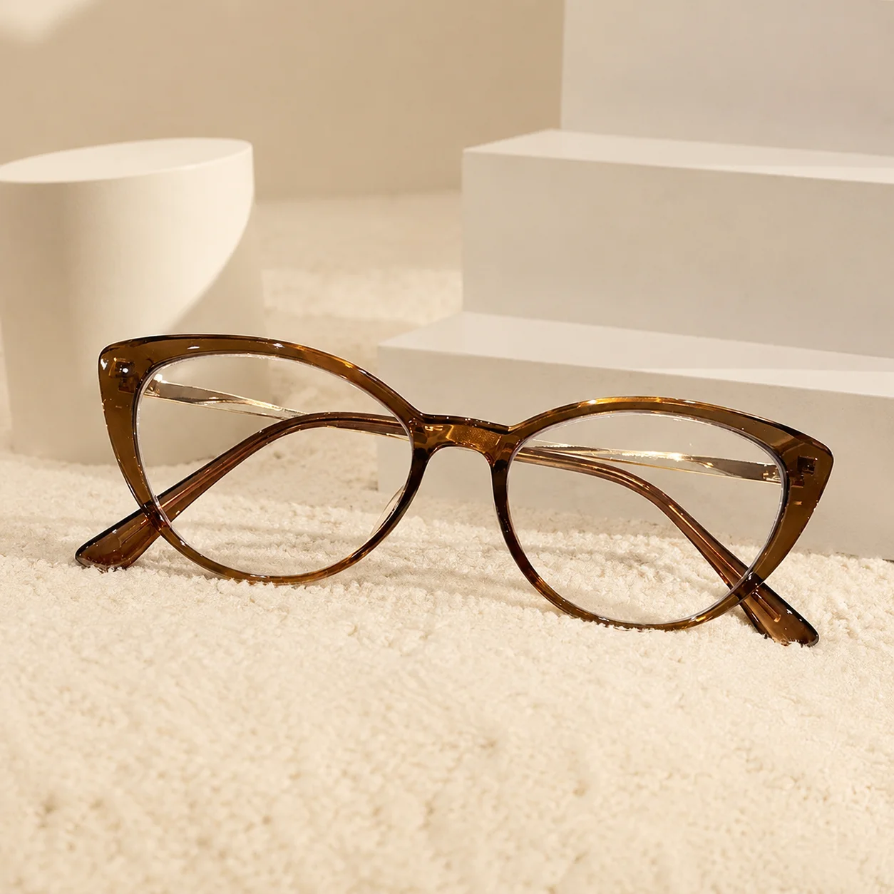Women'S Fashion Glasses Non Prescription - แว่นตาป้องกันแสงสีฟ้าทรงแคทอายสำหรับผู้หญิง 1 ชิ้น ไม่มีค่าสายตา เลนส์ใส เหมาะสำหรับทุกเพศ