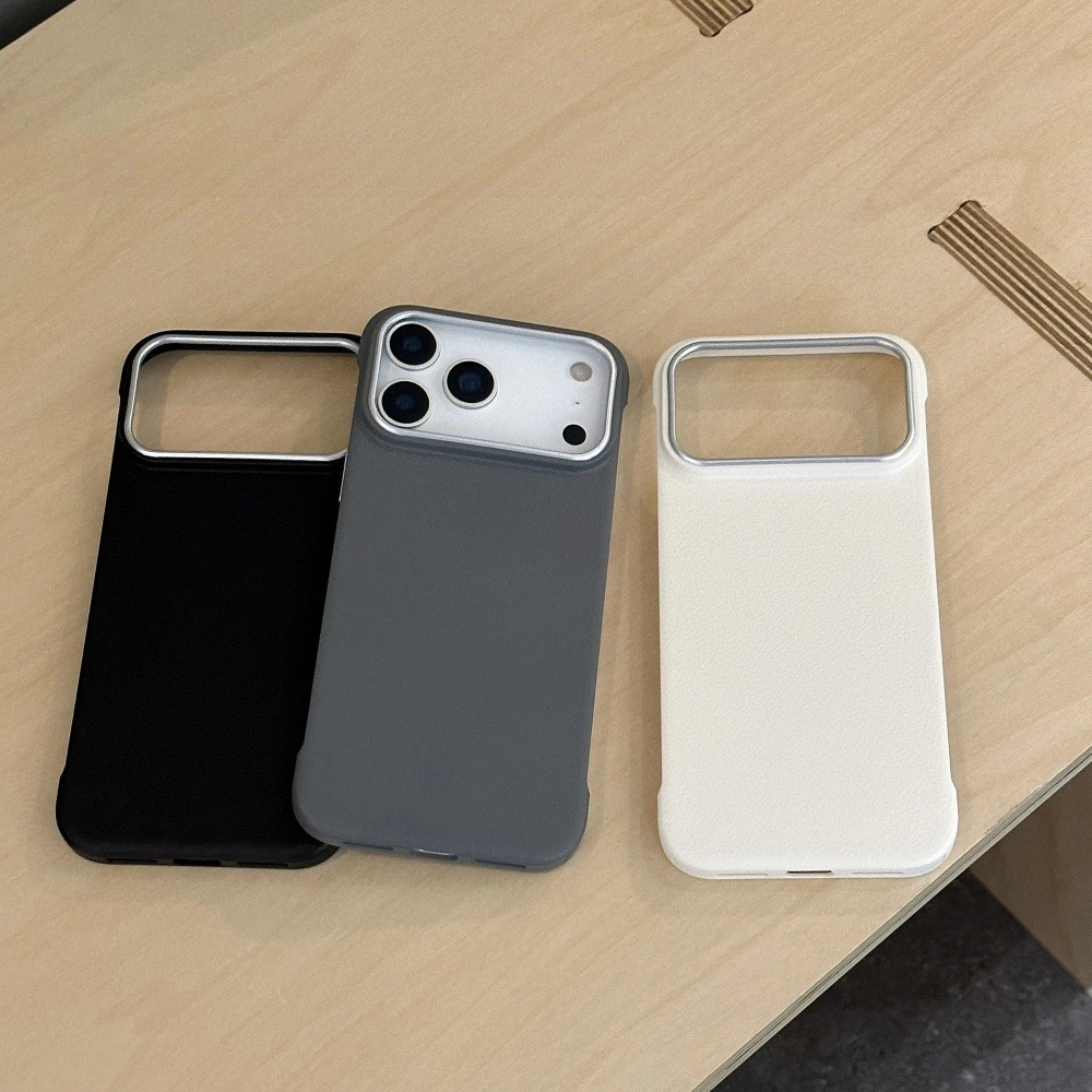 Funda ultrafina sin marco para Iphone 17 Pro Max, fundas con textura de cuero mate para IPhone 17 Air 16 15 14 Pro Max 17pro