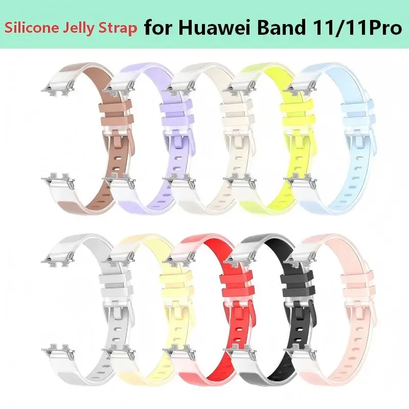 Silicone Jelly Strap+PC Frame Case for Huawei Band11Pro 11 Smartwatch Shell With Band Blet for Huawei Band11 11Pro Accessoris
