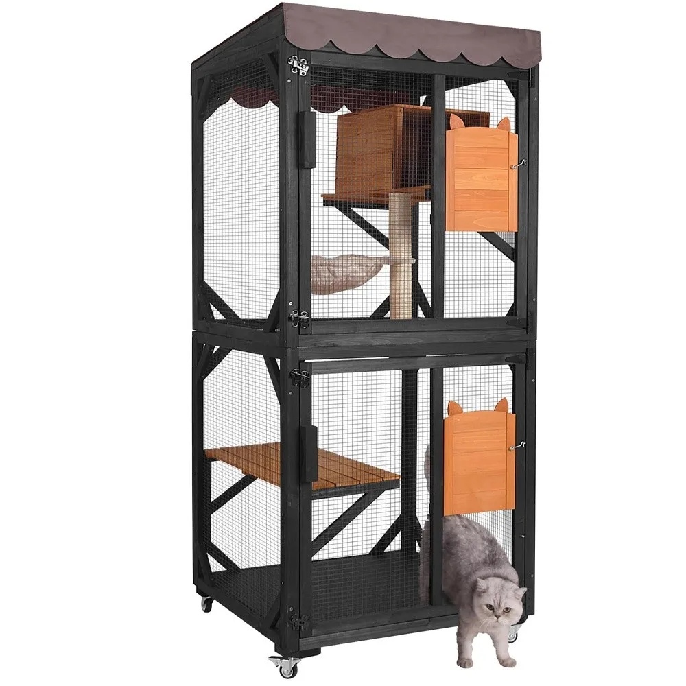 Outdoor Catio Cat Enclosures on Wheels Cat House 70.9