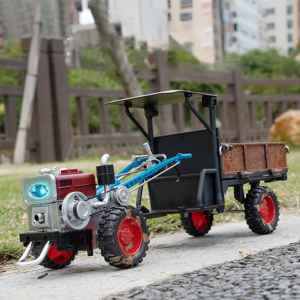 Retro Walking Tractor Alloy Car Die Cast Toy Car Model Sound and Light Children\'s Toy Collectibles Birthday gift