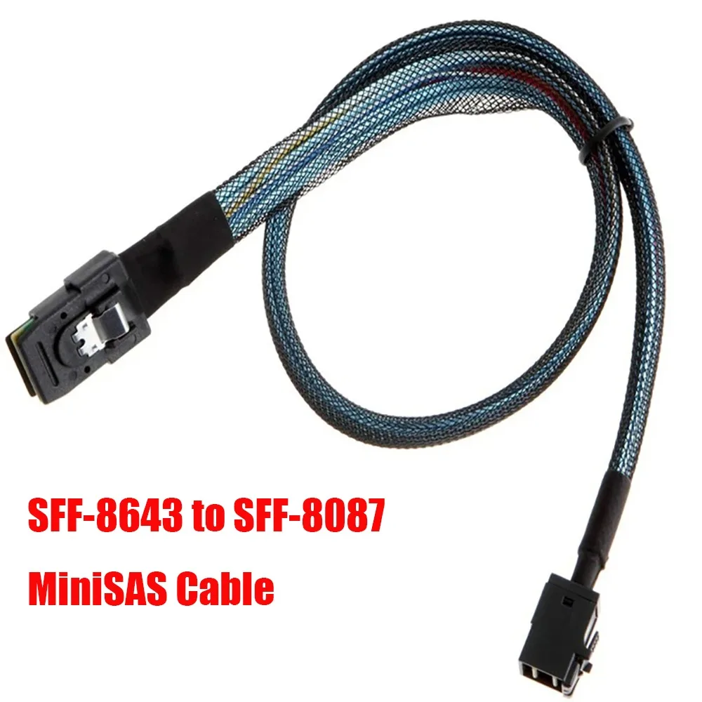 12Gbps Mini SAS Data Cable 0.5/1 Meter SFF-8643 To SFF-8087 Wire Compatible Server RAID PCIE Controller Hard Disk