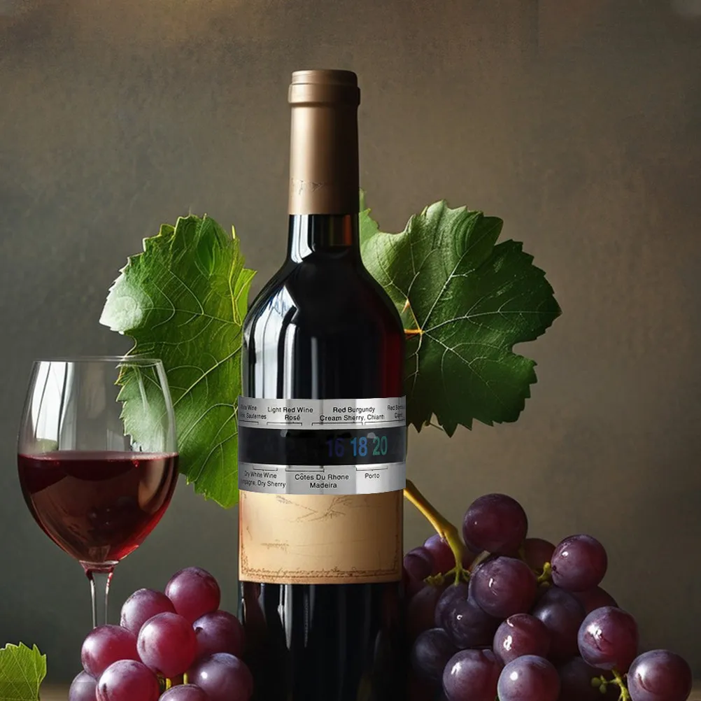 Stylish Stainless Steel Wine Temperature Bracelet Digital Thermometer for Accurate Bottle Temperature Reading Home Kitchen Wine