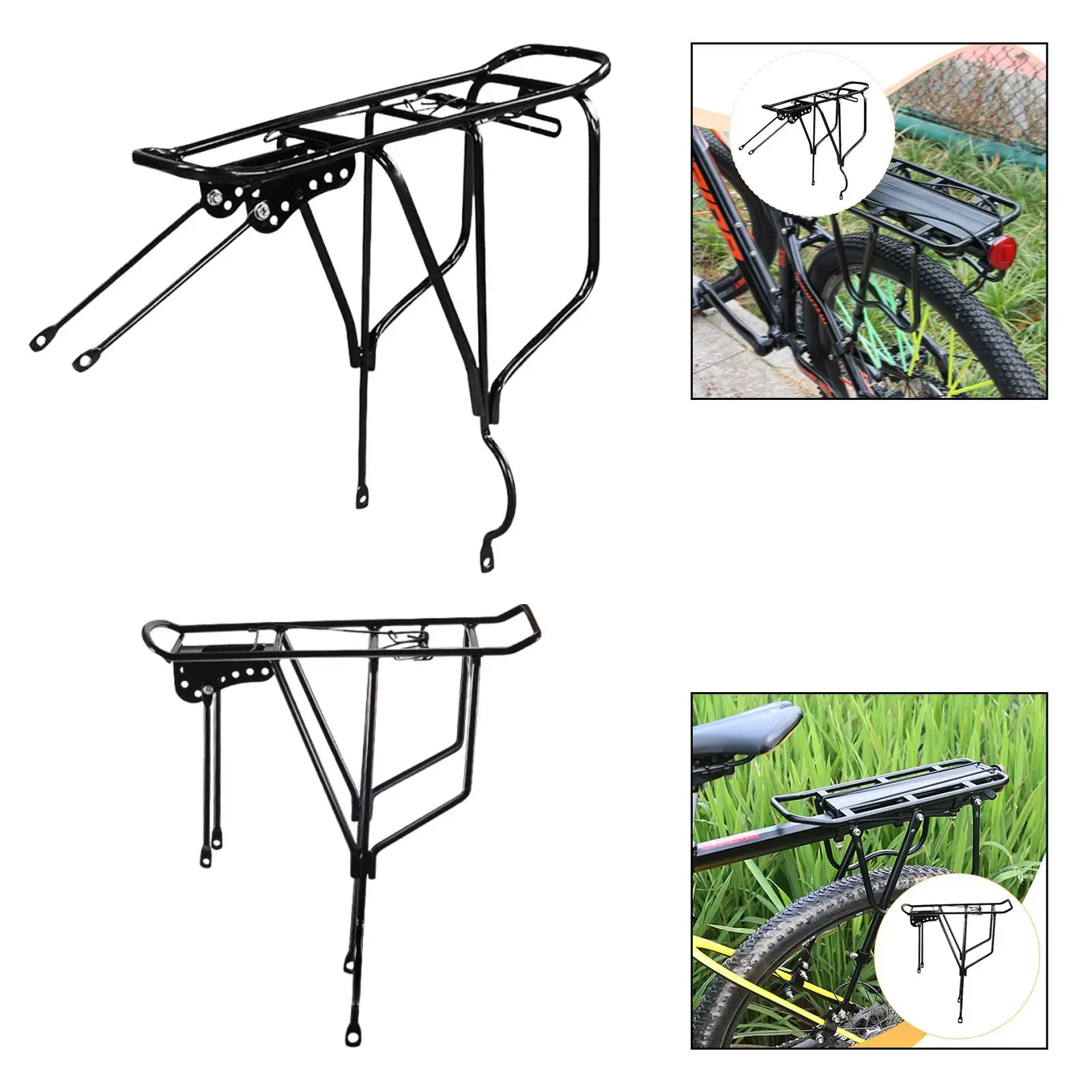 

Bike Rear Rack Iron Durable Replacement Rear Bracket Stable Pannier Rack for Gravel Bike Travel Accessories