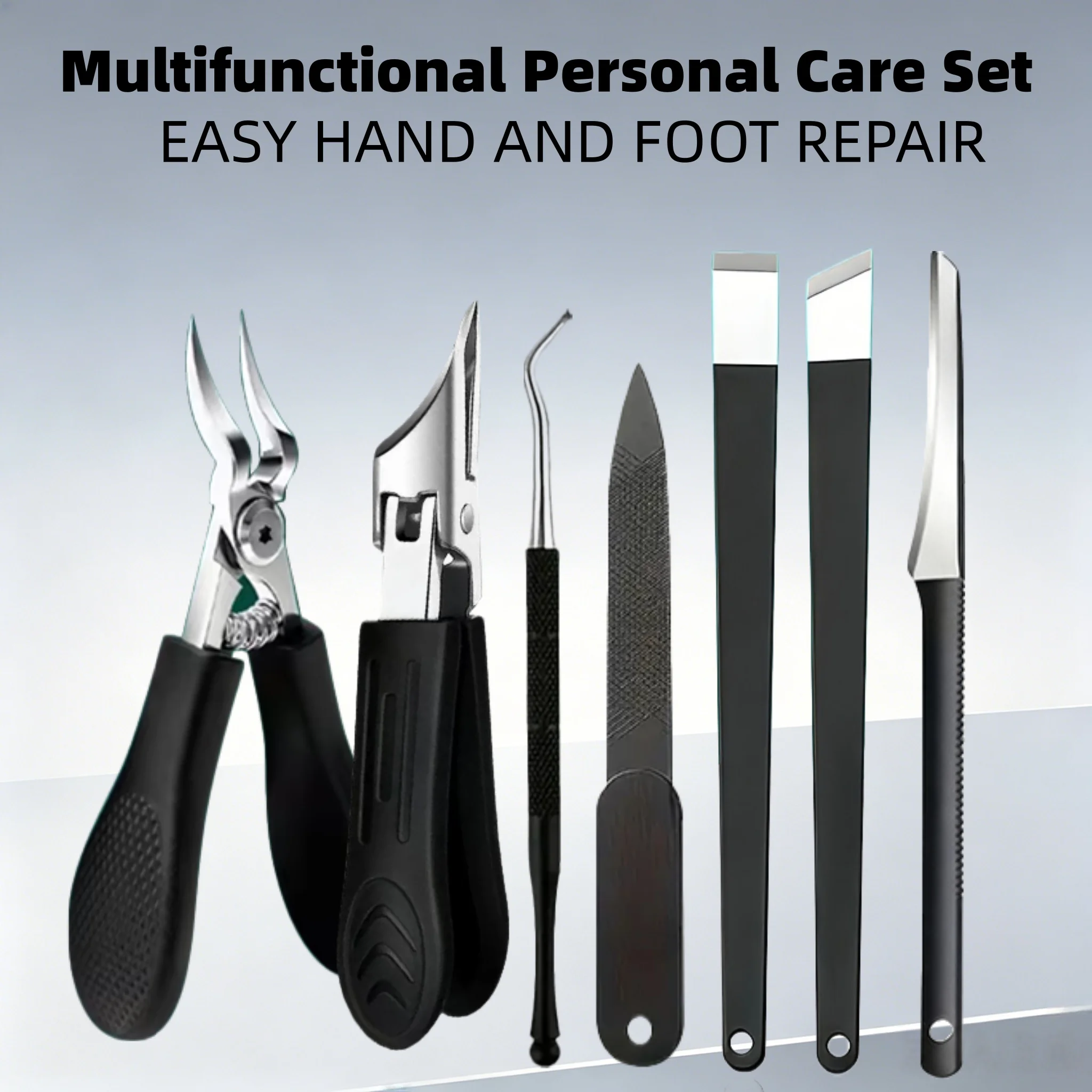 1/5/7-teiliges professionelles Nagelpflegeset für eingewachsene Nägel und Zehennägel, klassischer Griff, ergonomische Nagelknipser aus Edelstahl