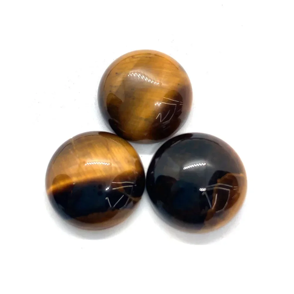 1pc Natural Stone Cabochon Amethyst Tiger Eye Agate Turquoise Round Cabochon Beads Fit Pendants Rings Earring Jewelry DIY 4-14mm