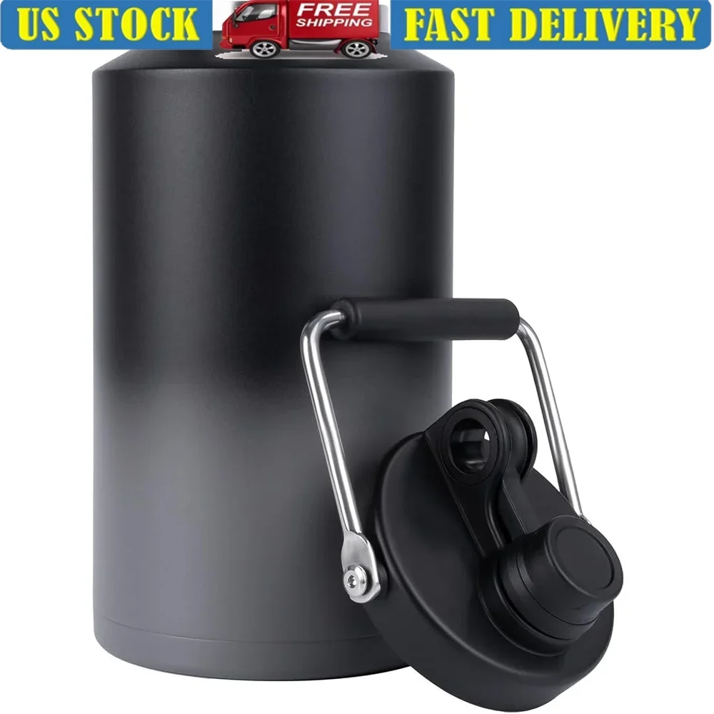 

Insulated Gallon Jug 128oz Stainless Steel Double Wall Vacuum Bottle Sweatproof Leakproof Wide Mouth Handle Outdoor Sports