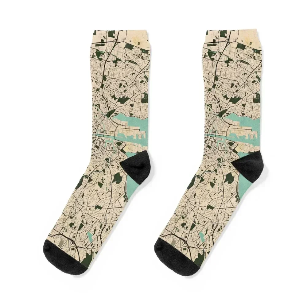 

Dublin City Map of Ireland - Vintage Socks cartoon tennis Boy Child Socks Women's