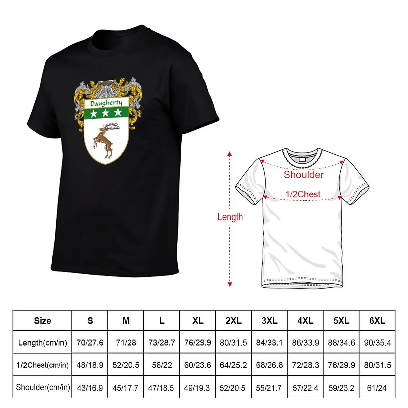 Daugherty Coat of Arms/Family Crest T-Shirt t shirts for man cotton soft man t shirts graphic T-Shirt