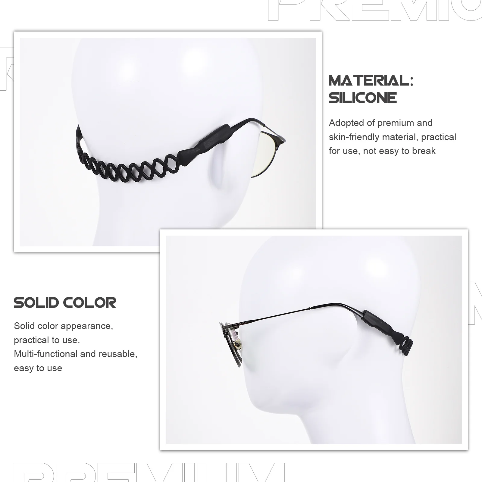 

6pcs Glasses Strap Anti-Slip Reusable Elastic Rope For Myopia Reading Sunglasses Durable Skin-Friendly Accessories Eyeglass