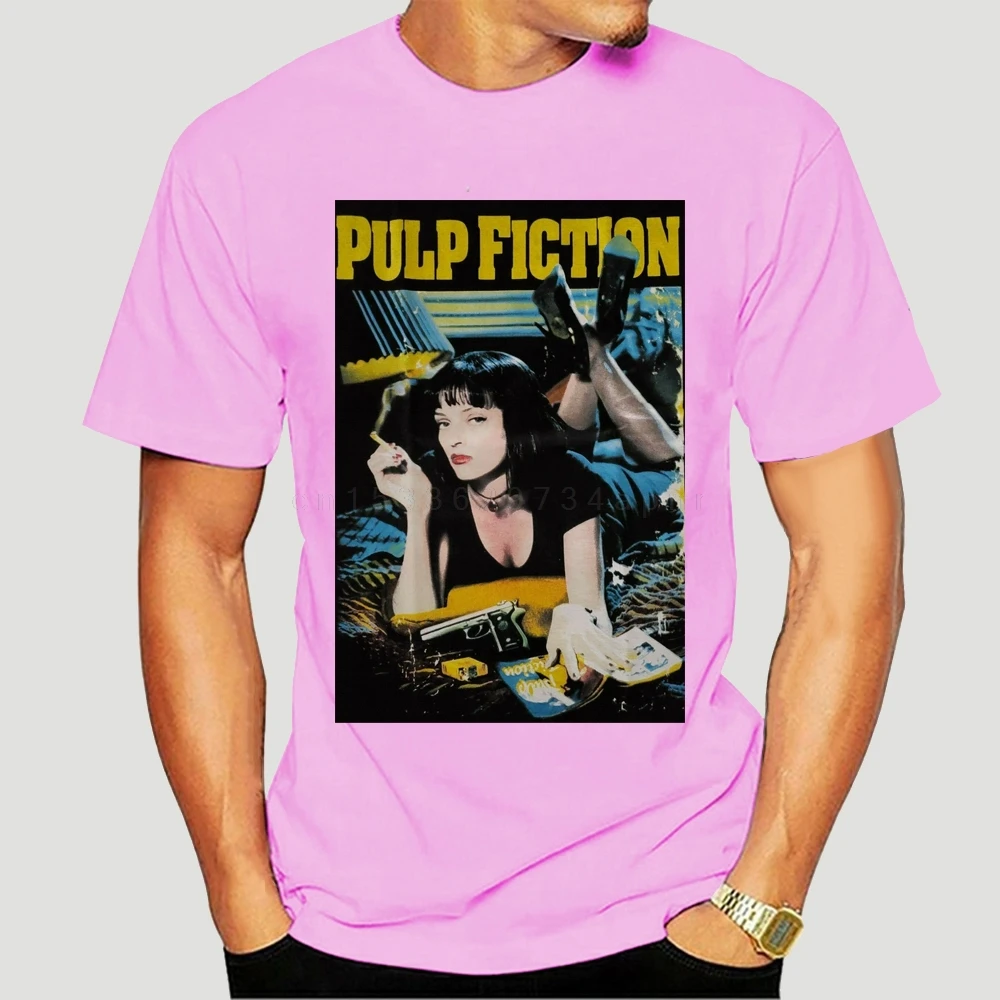 New Summer Fashion 100% Cotton T-shirts Pulp Fiction Poster 1994 Quentin Tarantino  Graphic Streetwear 5XL Men Tee